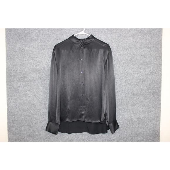 ZARA Shirt Women's Large Silkey 100% Viscose Long Sleeve Causal Office - Picture 1 of 13